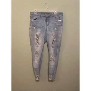 Ripped Cropped Skinny Jeans
